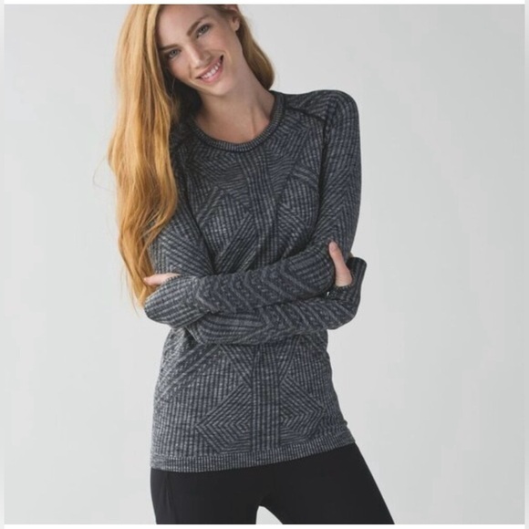 Lululemon Rest Less Pullover Heathered Black Top Size 4/6 - Picture 1 of 13